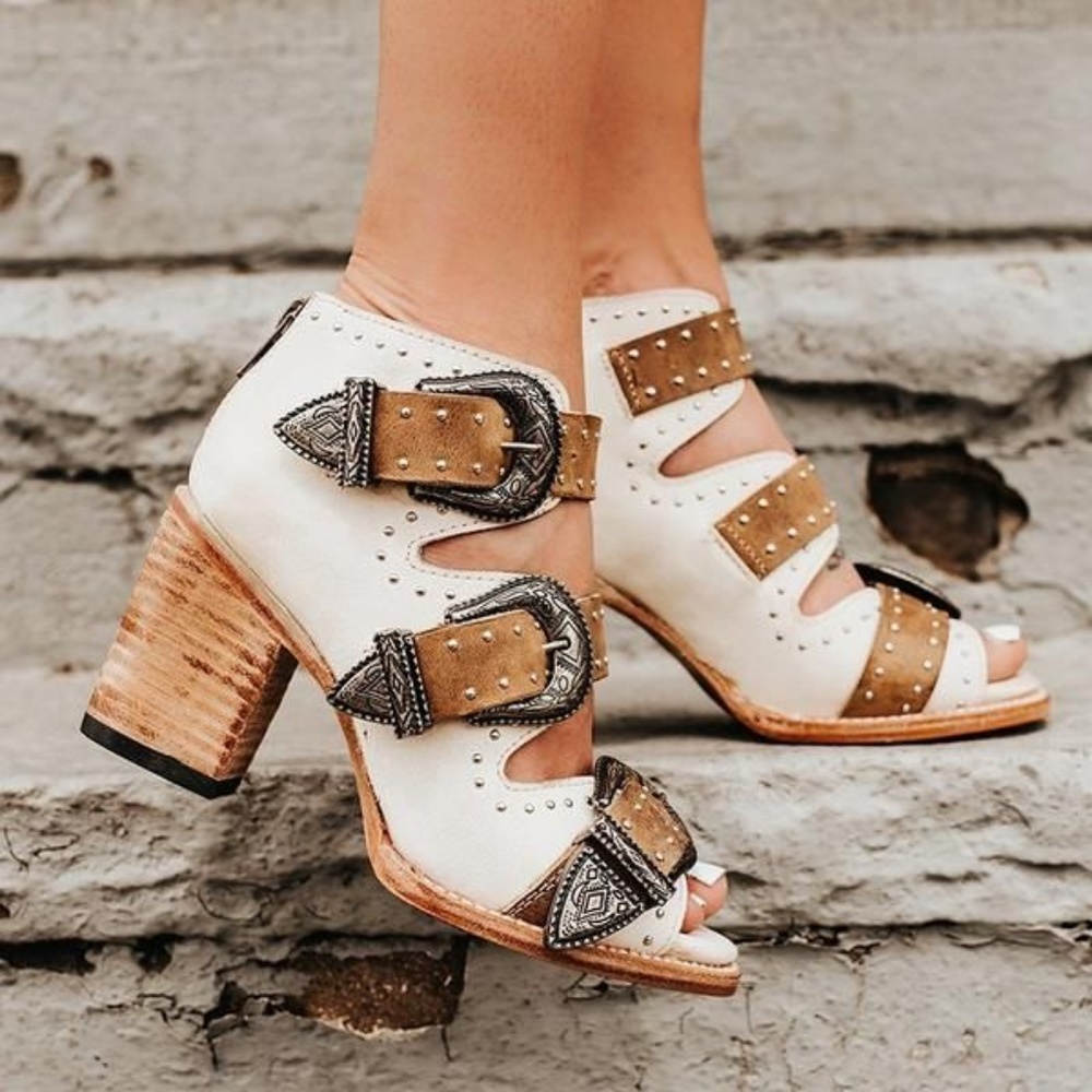 Vintage Chunky Heel Booties